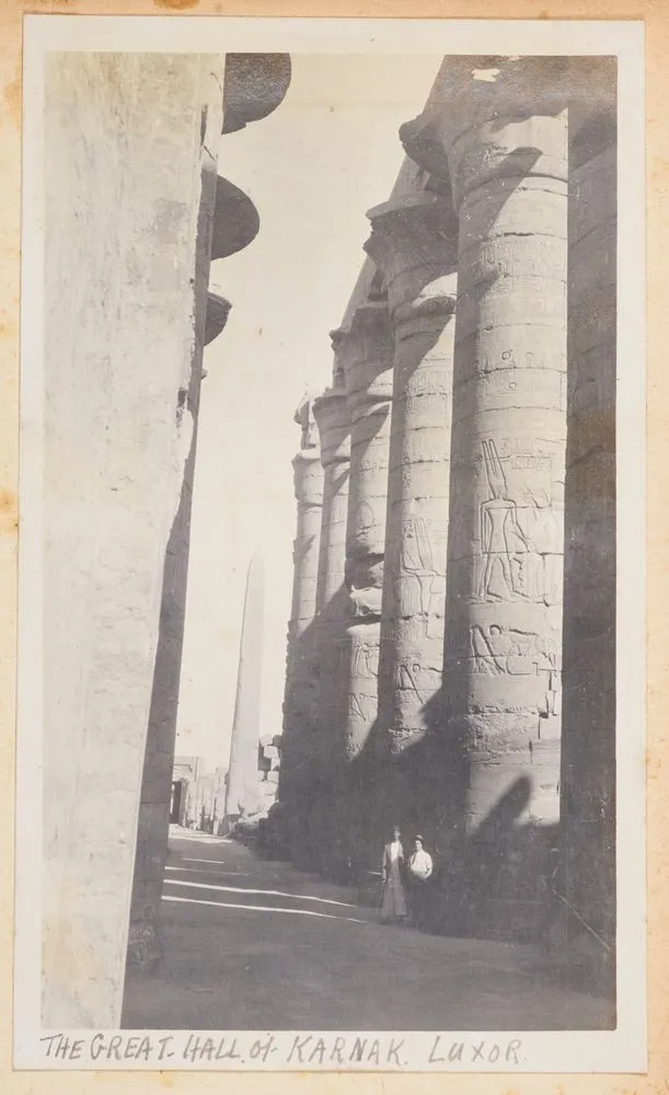The Great Hall at Karnak, Luxor. From the album: Photograph album of Major J.M. Rose, 1st NZEF