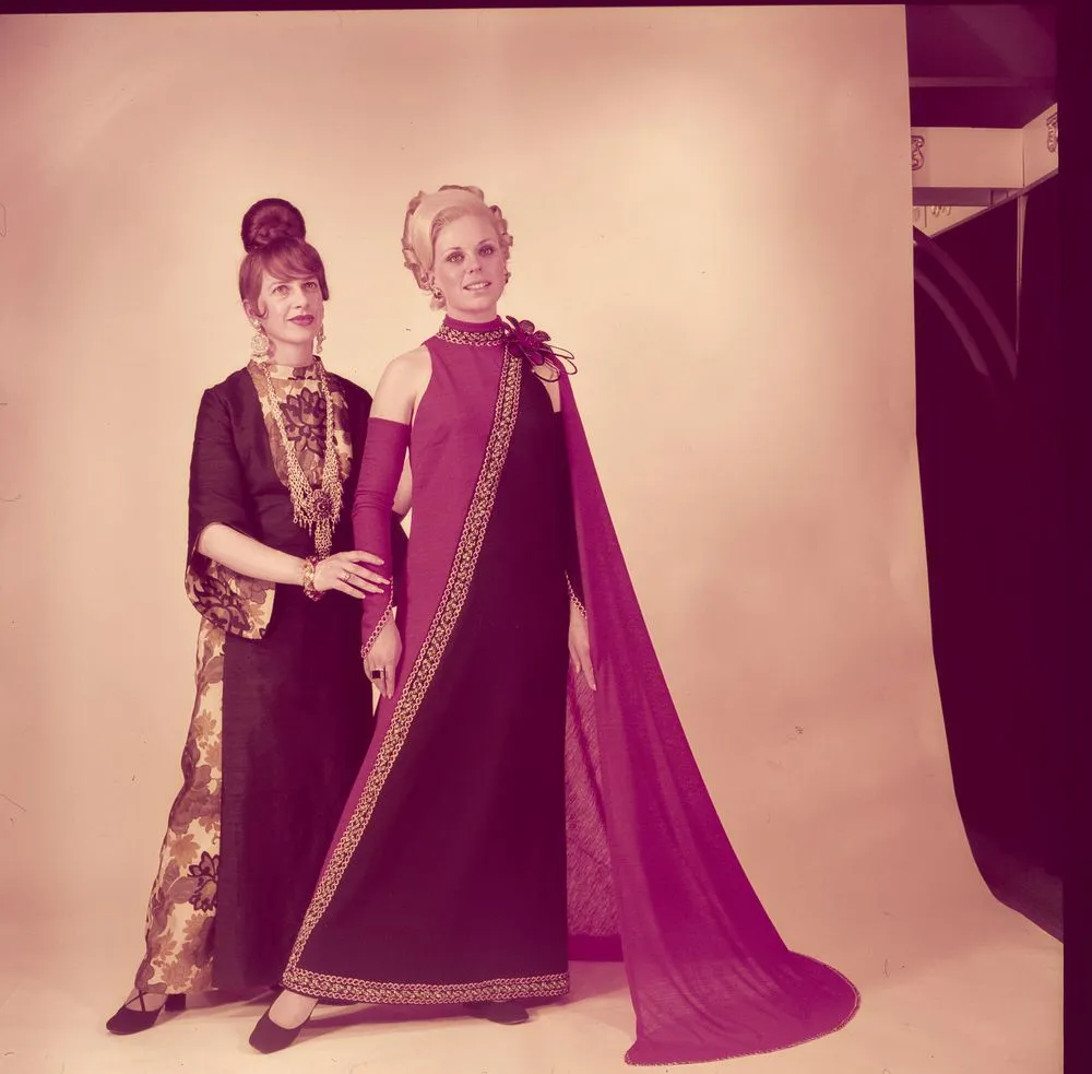 Vinka Lucas & model in evening dress