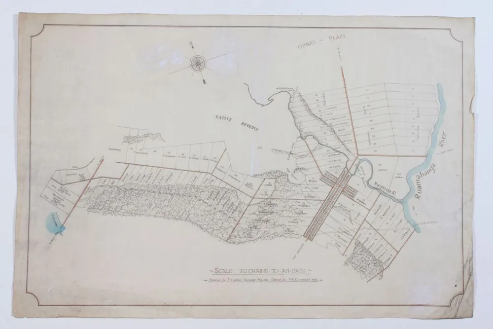 Map showing original layout of sections for small settlements - Masterton/Wairarapa area