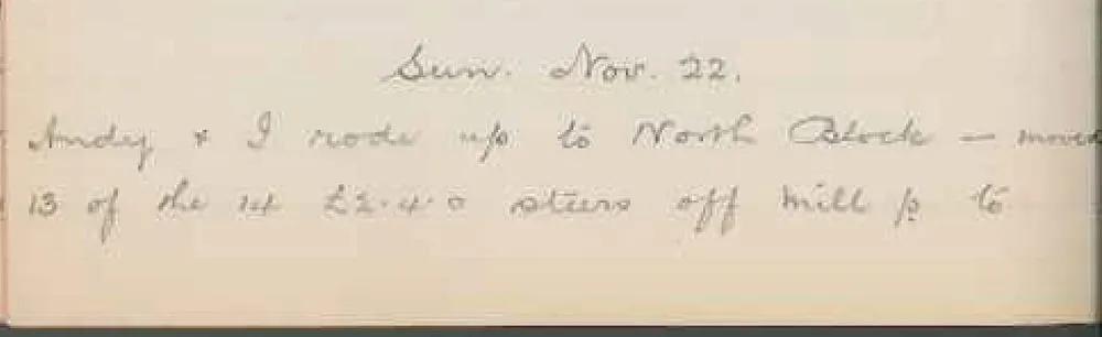 George Leslie Adkin diary entry Sunday 22 November 1914