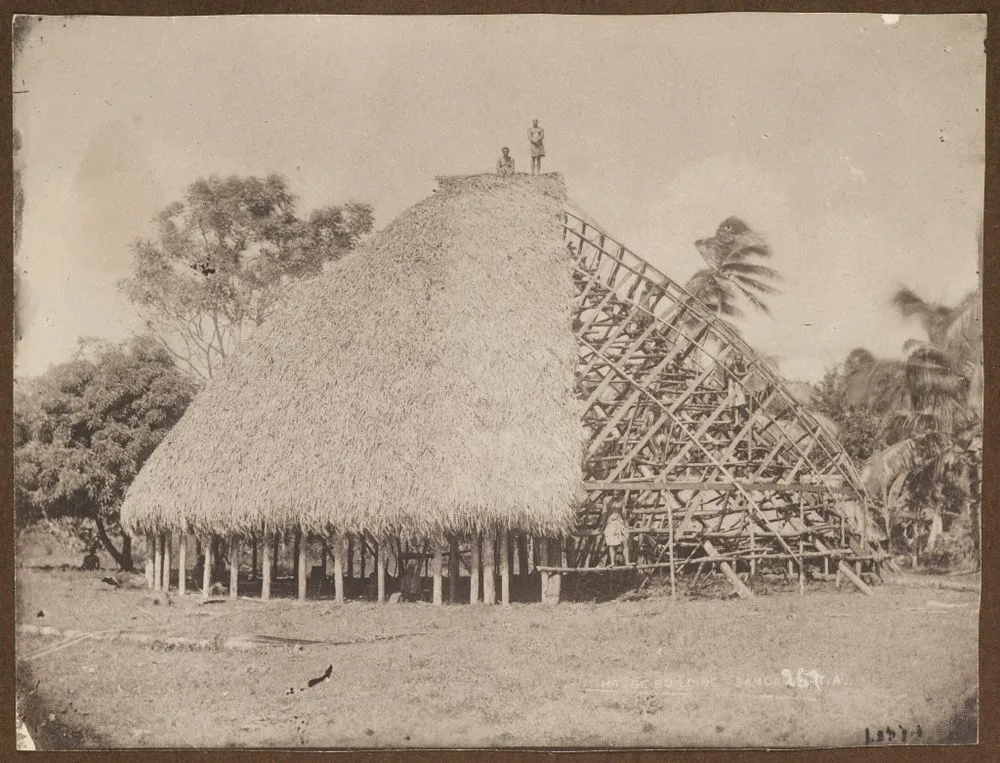 House (fale) building, Samoa. From the album: Samoa