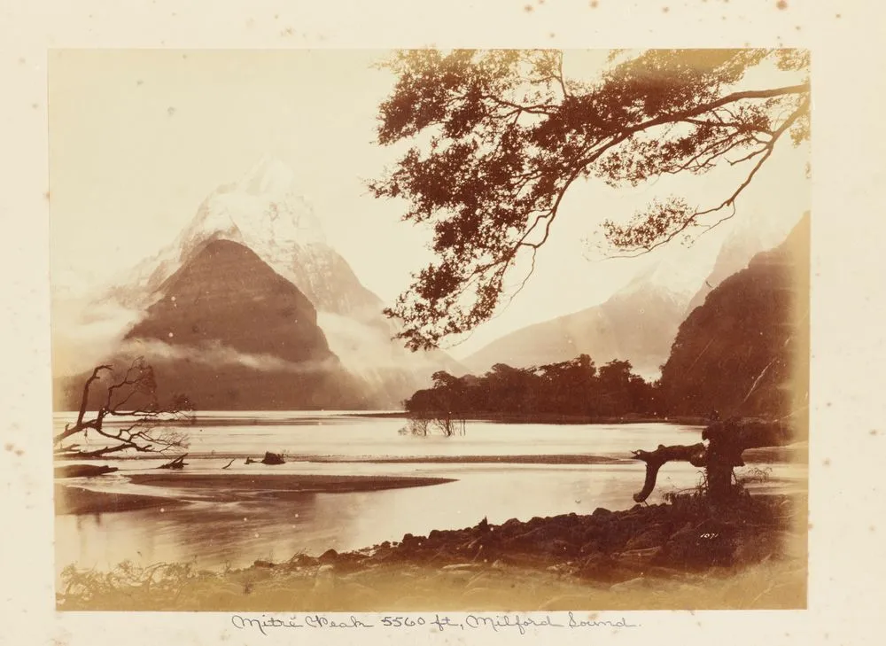 Milford Sound: Mitre Peak, much snow. From the album: New Zealand album