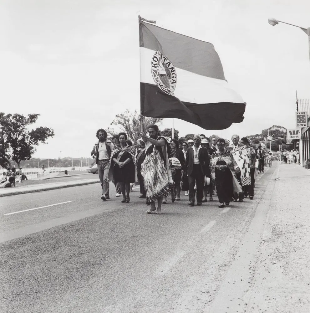 Maoritanga - Scenes from Maori Life, Protests and Demonstrations. Hikoi returning from Waitangi.