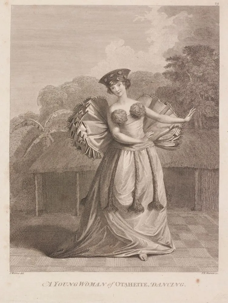 A young women of Otaheite dancing. Plate 29. From the book: Folio of Plates to Captain Cook's Voyages