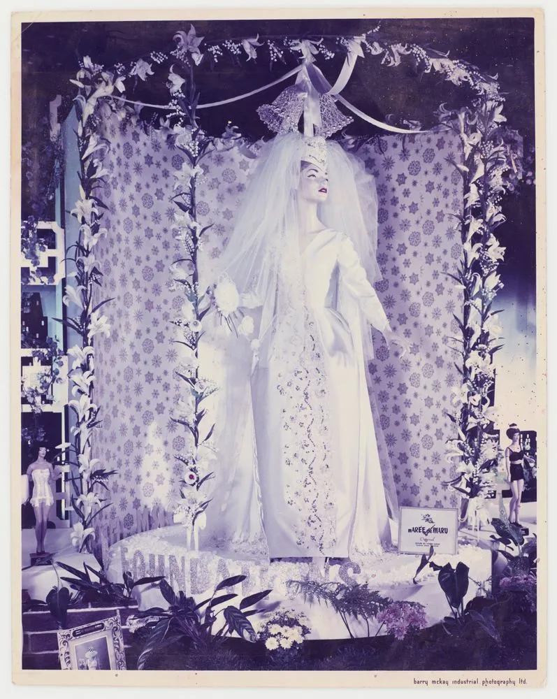 Untitled [Wedding gown display]