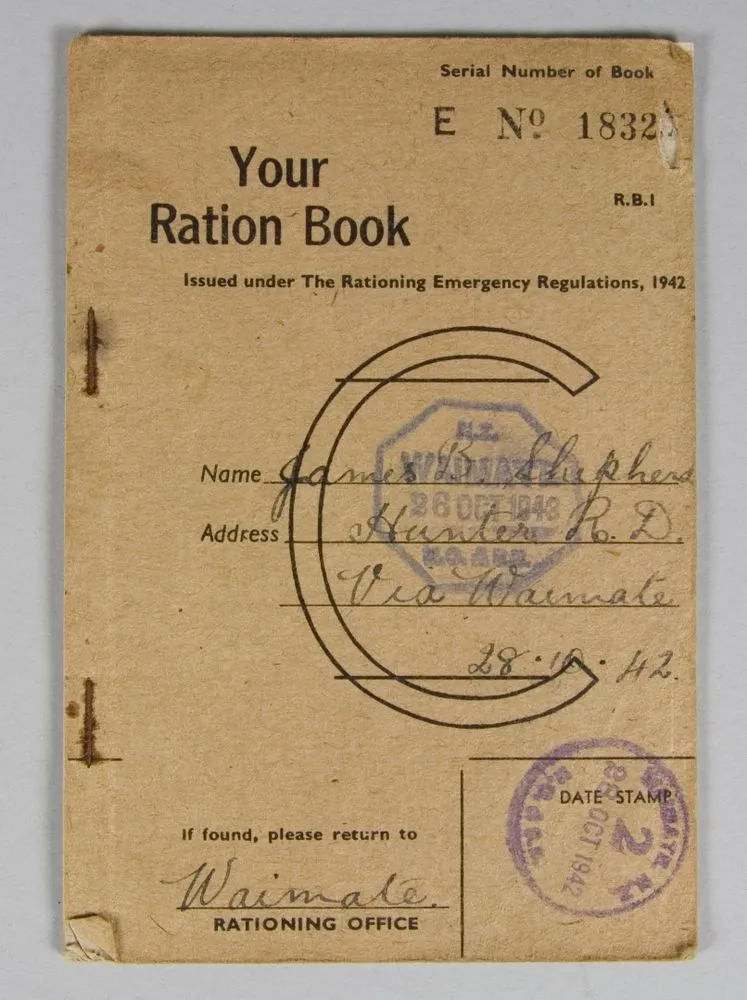 Ration book with child's special clothing ration card