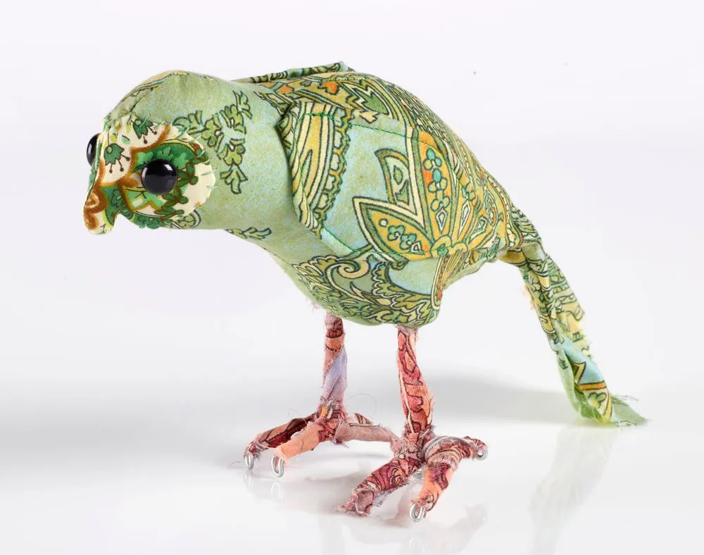 'Little Robbie' kākāpō soft sculpture