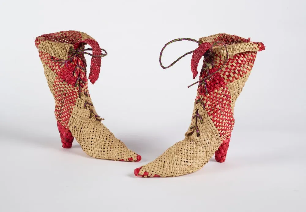 Woven women's boots