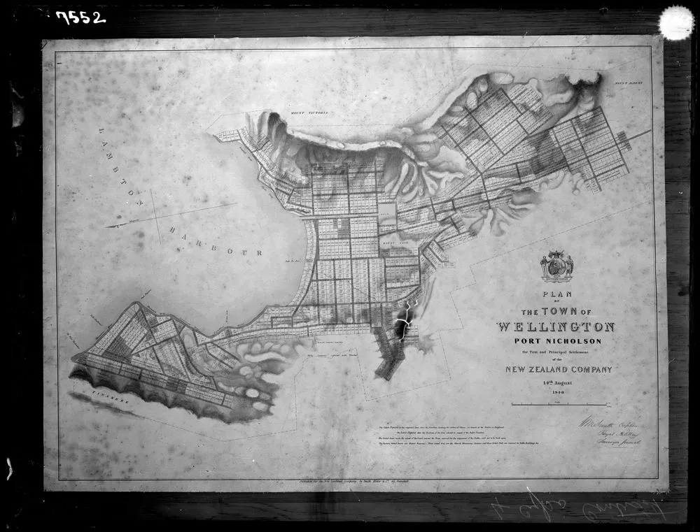 Plan of Early Wellington by the New Zealand Company dated 1840