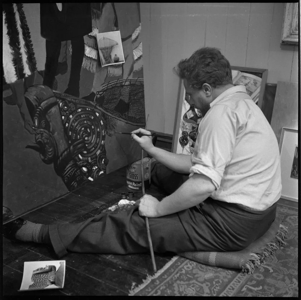 Untitled [Leonard Victor Mitchell painting ANZ Bank mural]