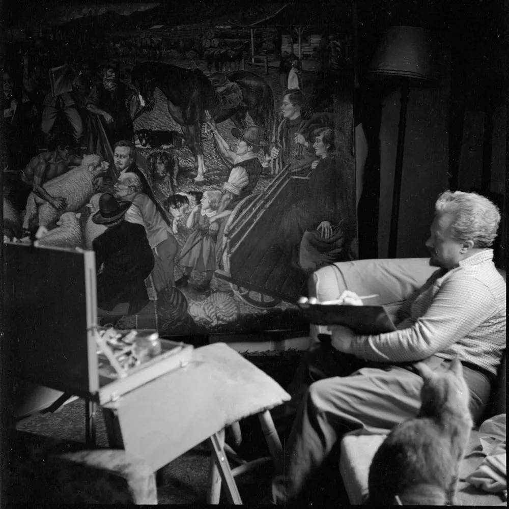 Untitled [Leonard Victor Mitchell painting mural]