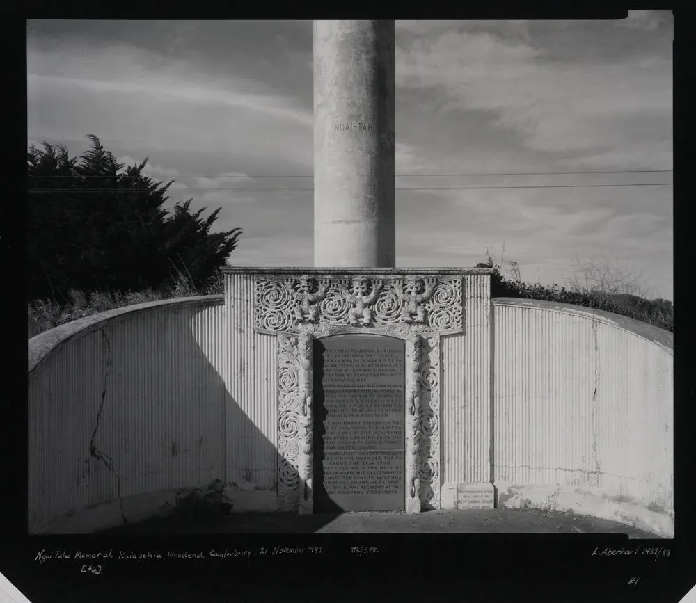 Ngai Tahu Memorial, Kaiapohia, Woodend, Canterbury, 21 November 1982