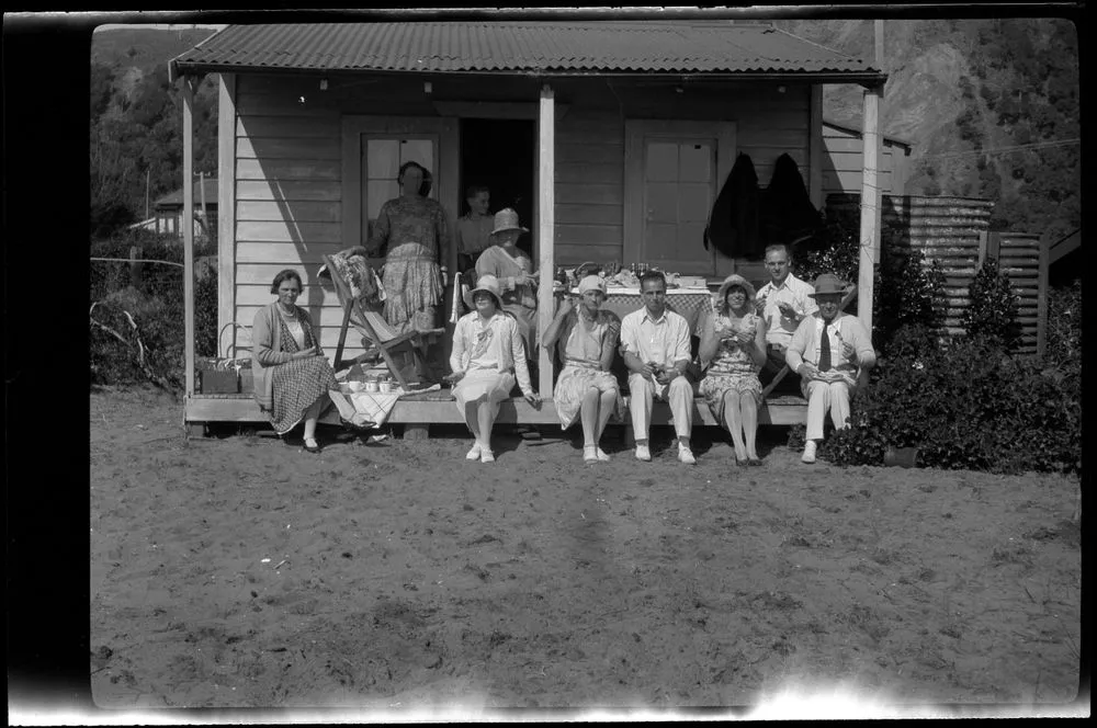 Group at bach at 79 Wellington Road, Paekakariki