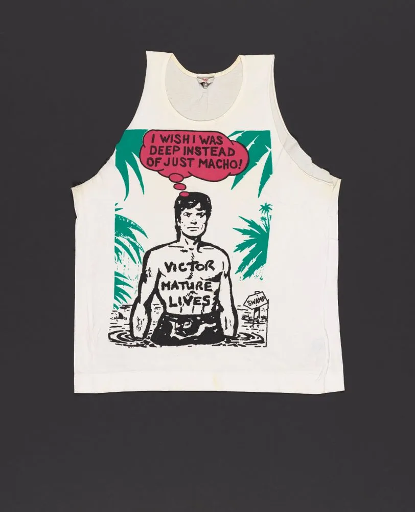 'I wish I was deep instead of just macho!' singlet