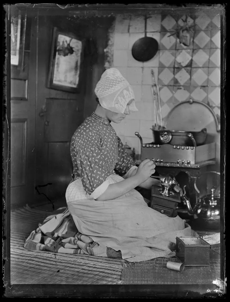 Young woman using a grinder, the Netherlands