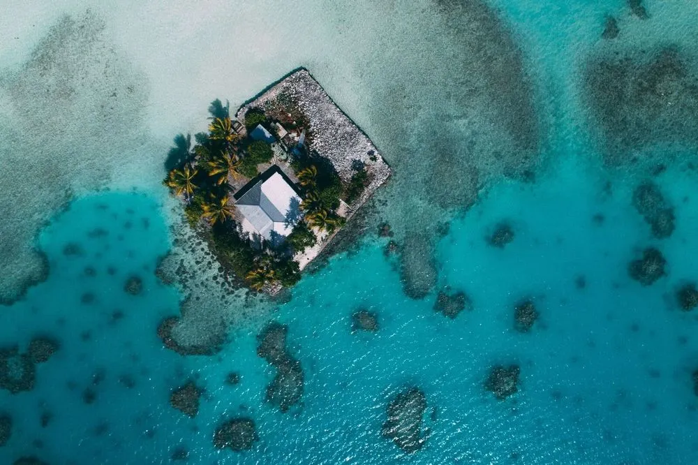 Aerial shot of Atafu, Tokelau