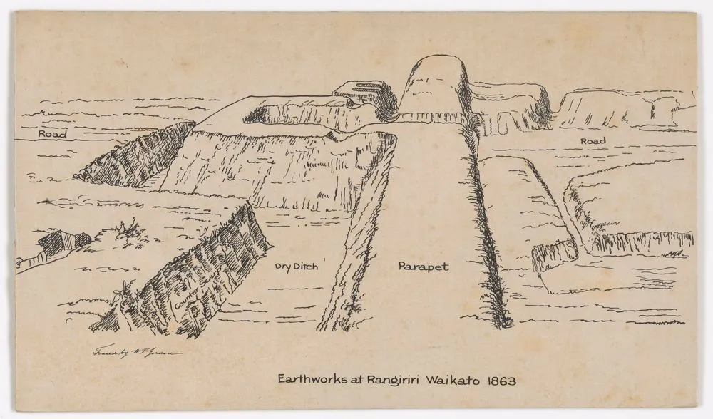 Earthworks at Rangiriri, Waikato 1863