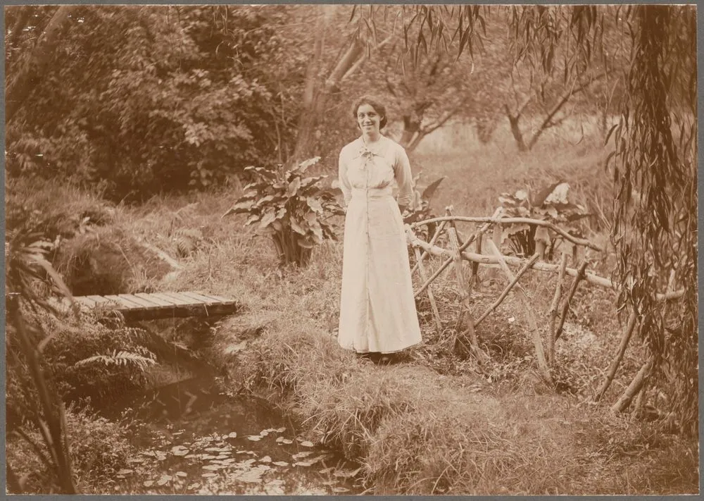 The easter at 'Cheslyn Rise' - Good Friday morning in the garden. April 10, 1914: 'Bathed in sweet air and sunshine.' From the album: Family photographs [1913]