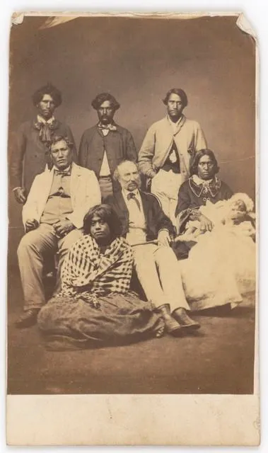 Major Speedy with Ahipene Kaihau, Chief of Ngati Te Ata and members of Chief Ahipene Kaihau's family