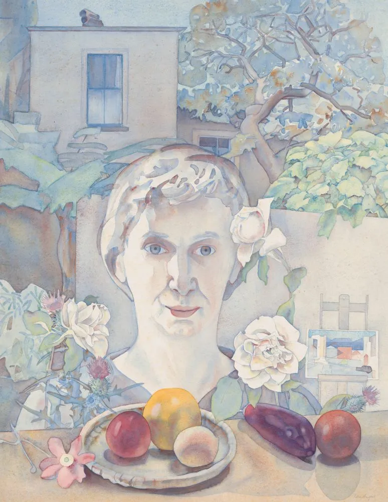Self-portrait with fruit