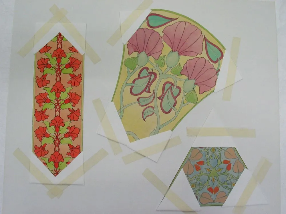 Design drawing - Three floral designs