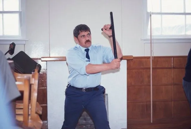 Police officer baton training