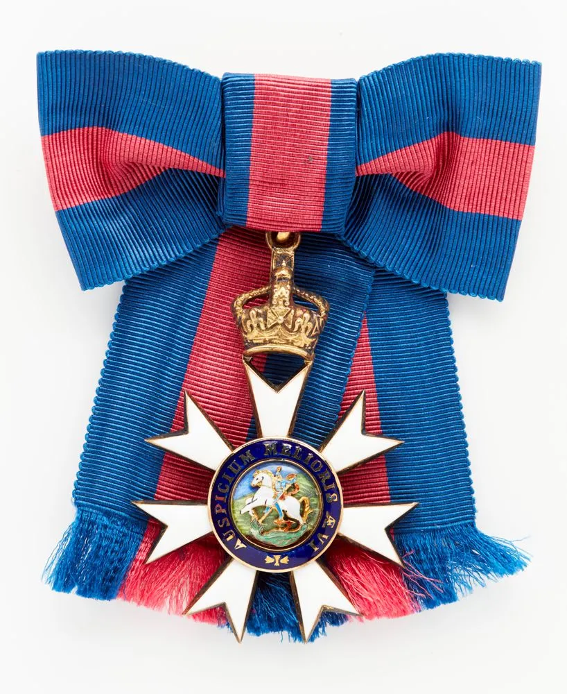 Badge and ribbon of a Dame Commander of the Order of St Michael & St George