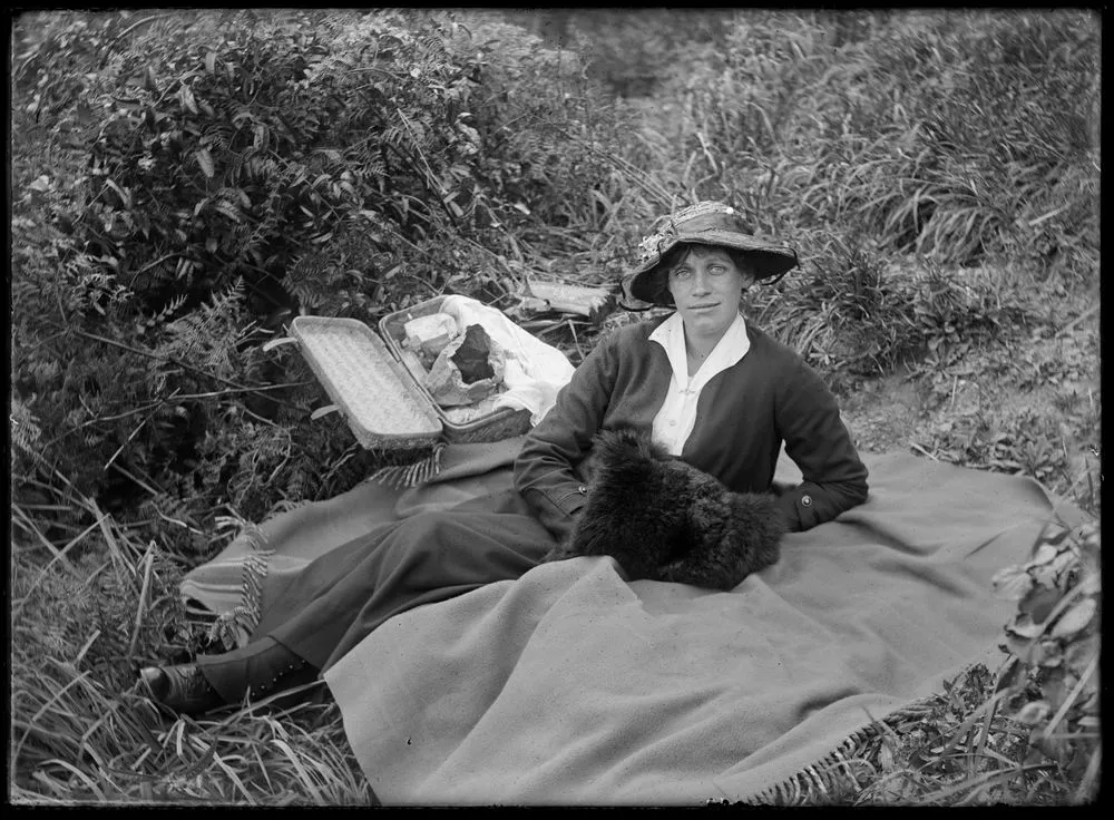 Maud on hillside overlooking Waikanae