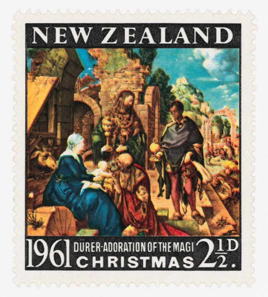 Issued two and a half penny 'Adoration of the Magi (Dürer)' Christmas stamp