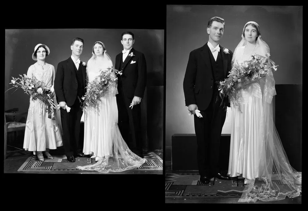 Bride and groom; inscribed 'Jarvis Wedding'