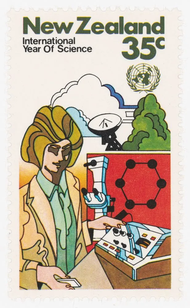 Issued thirty five cent International Year of Science stamp