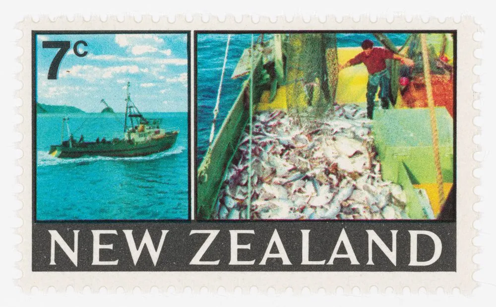 Issued seven cent trade definitive stamp
