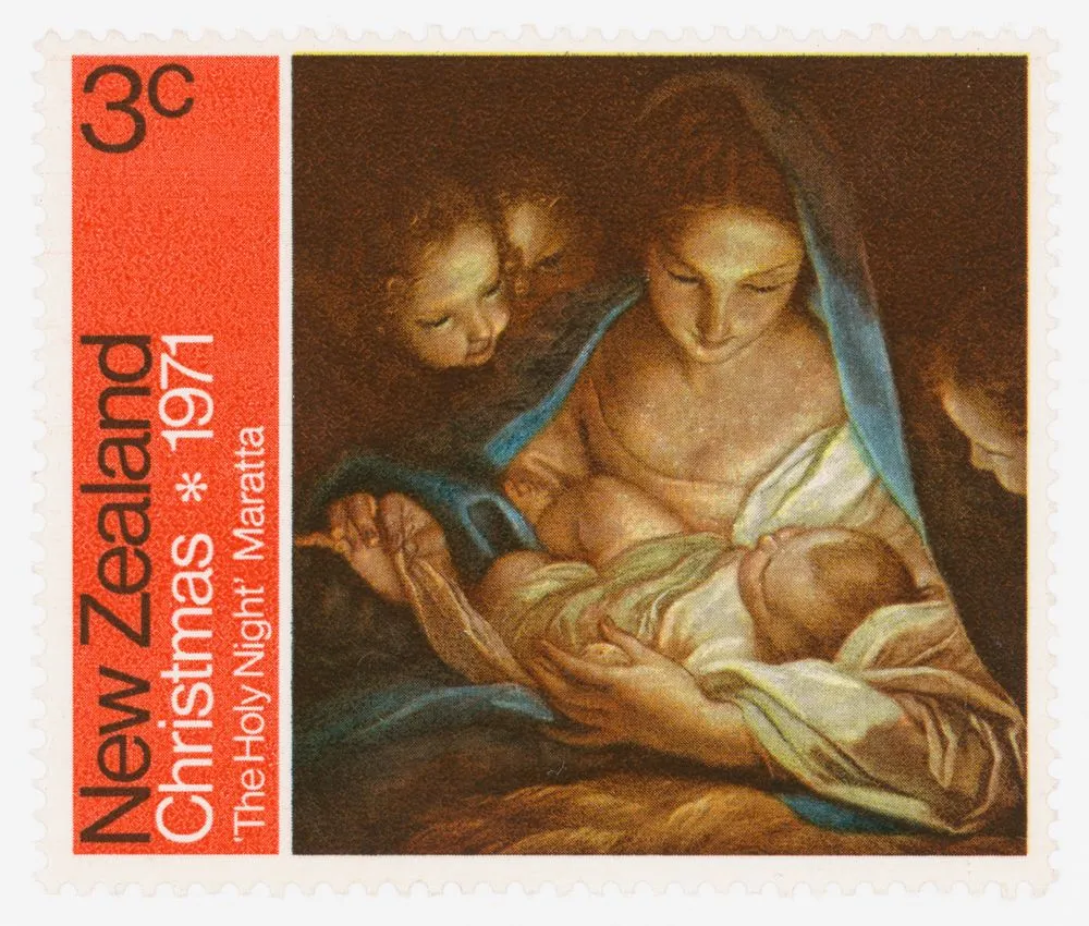 Issued three cent 'The Holy Night (Maratta)' Christmas stamp