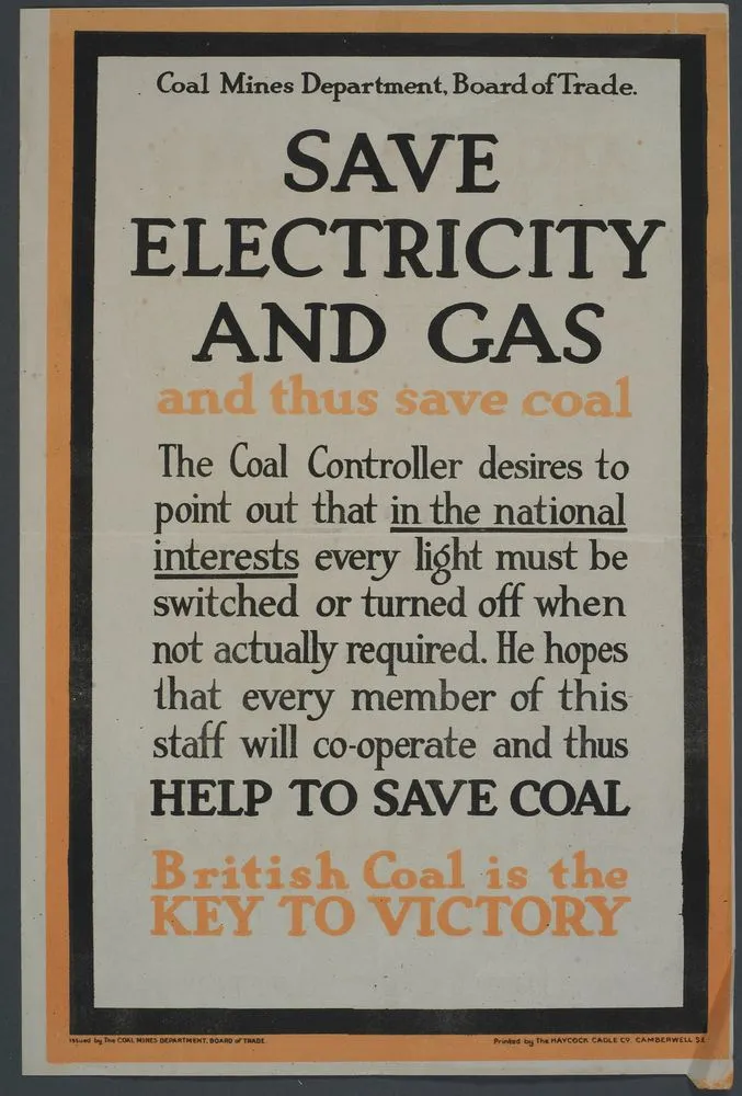 Poster, 'Save Electricity And Gas'
