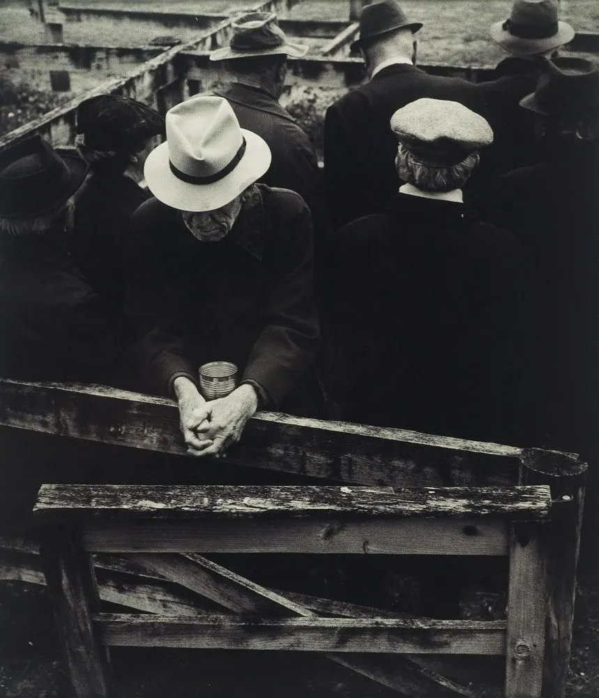 After Dorothea Lange's white angel breadline, 1930's. From the series: the men from uncle
