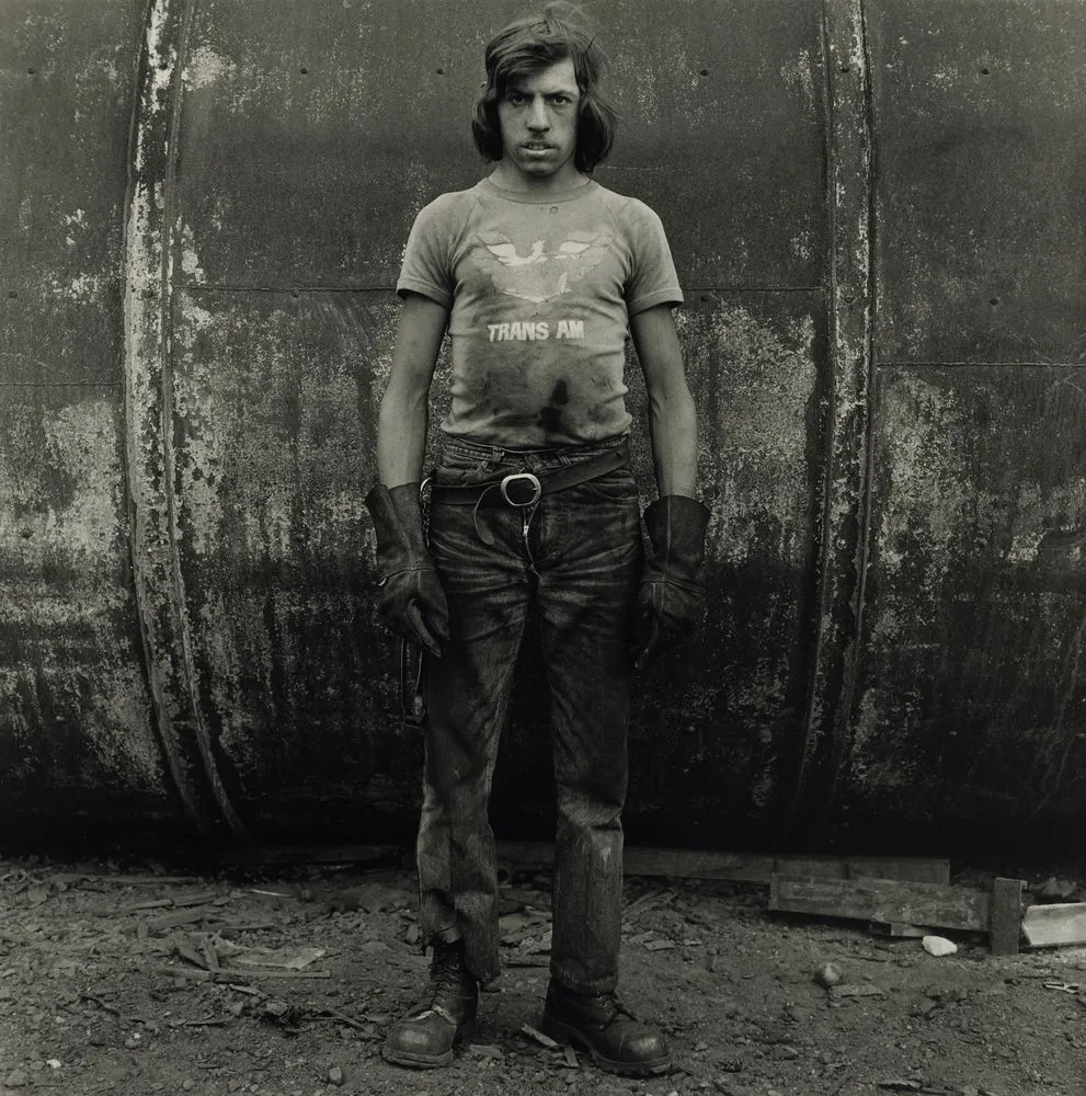 Jeffrey Woodhouse, gas cutter, scrap steel yard, Christchurch, 1982. From the series: Working Men