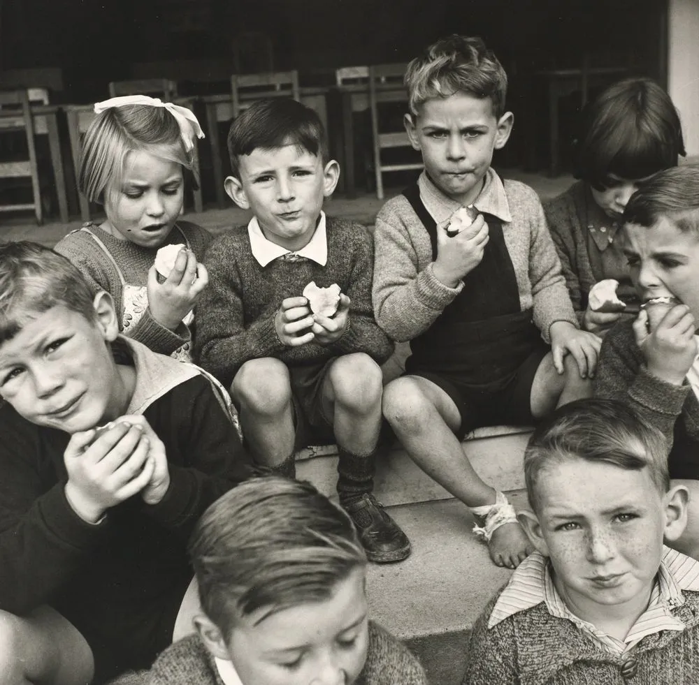Free apples to school children, May 1944. From the portfolio: PhotoForum - John Pascoe