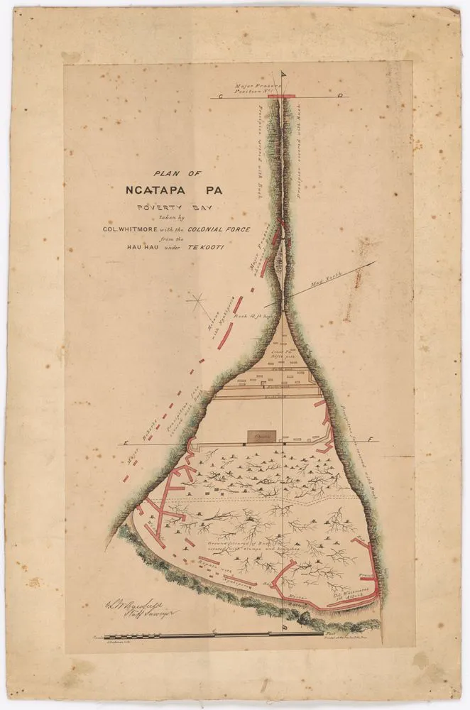 Plan of Ngatapa Pa, Poverty Bay, taken by Colonel Whitmore from Hau Hau and Te Kooti