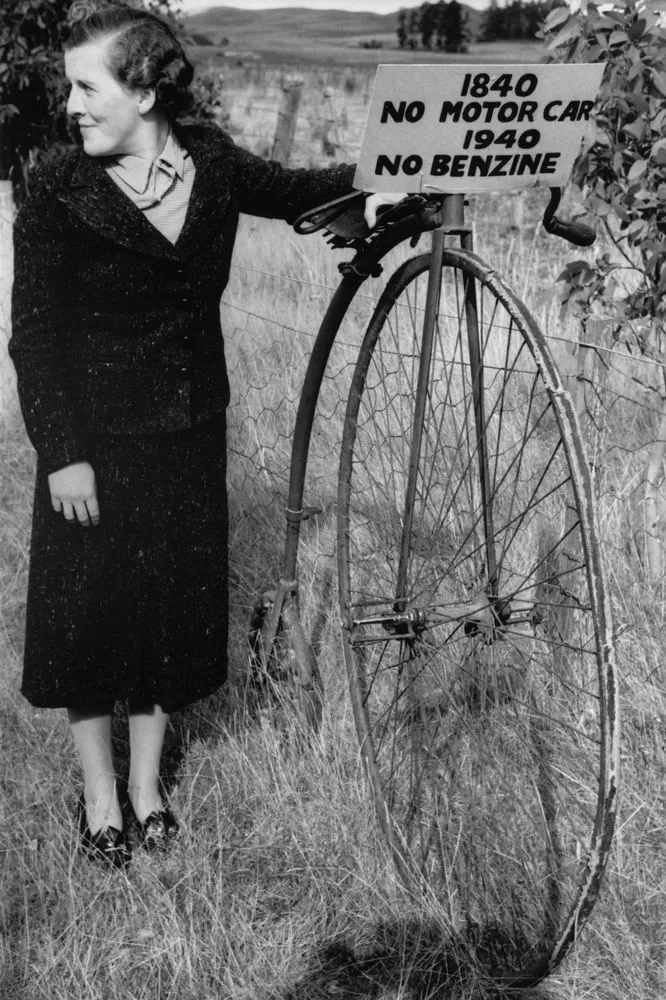 Paddy Johnson with pennyfarthing bicycle