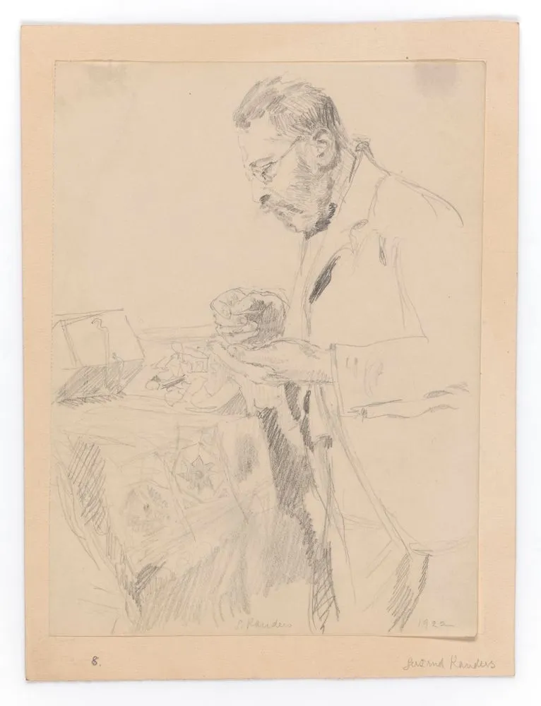 Pencil sketch of Hans Kauders