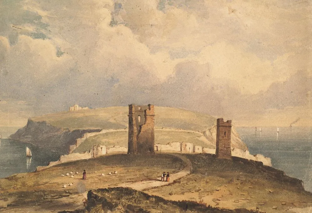 Coastal scene with ruins