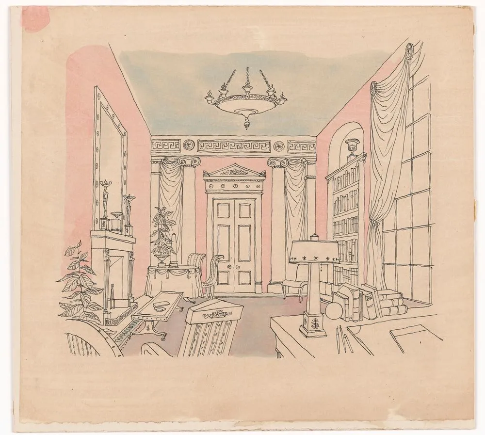 Sketch: Interior in Regency style (drawing room)