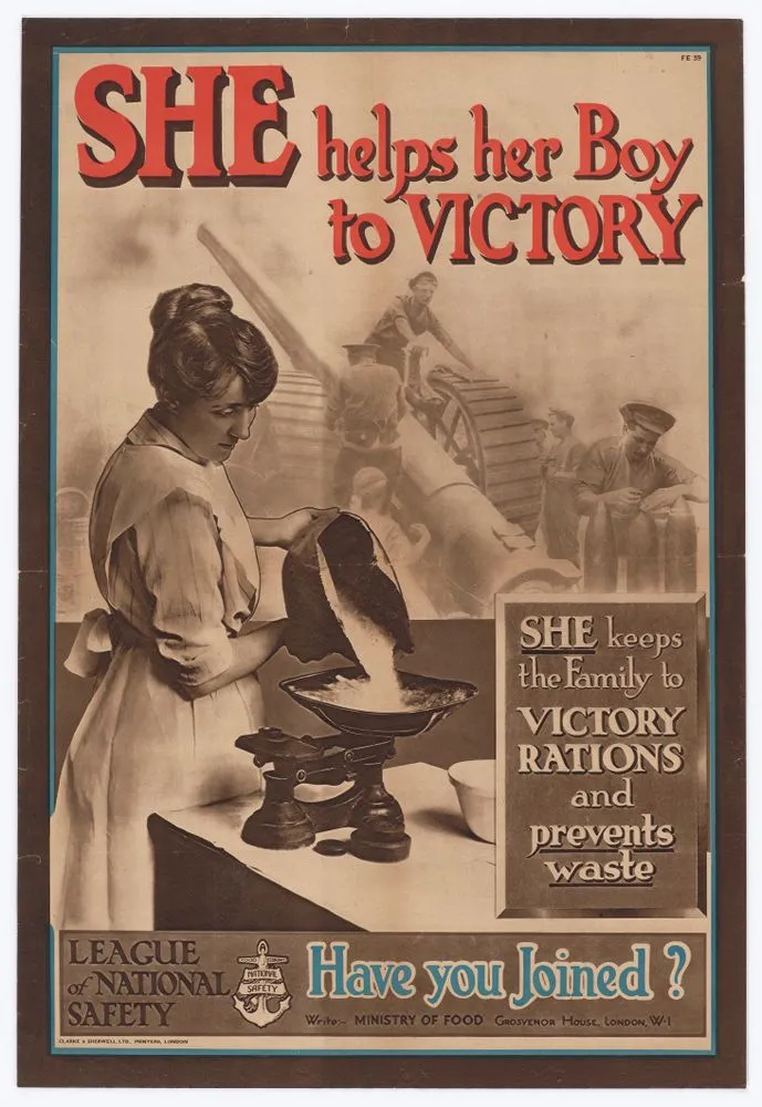 Poster, 'She helps her Boy to Victory'