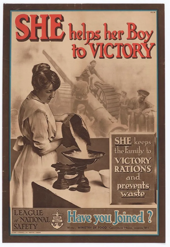 Poster, 'She helps her Boy to Victory'
