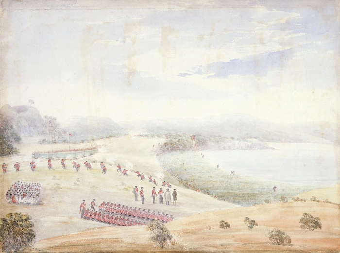 [Bridge, Cyprian], 1807-1885 :[Battle for Puketutu Pa. 1845]