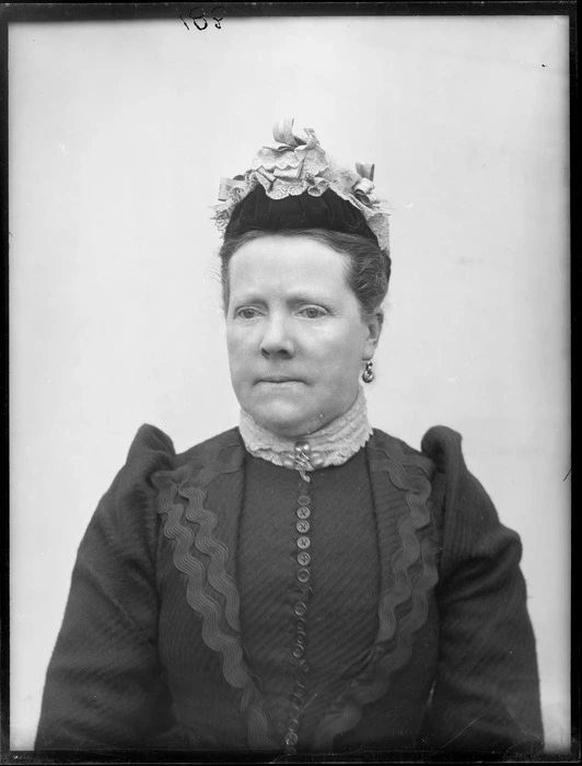 Studio portrait of unidentified woman, possibly Christchurch district