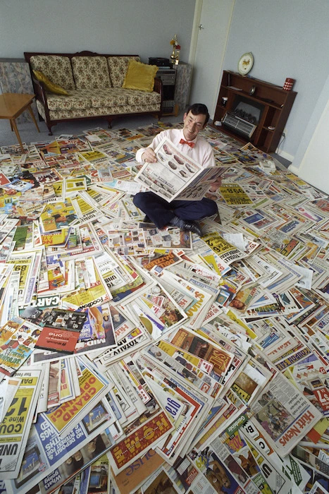 Jimmy McGuiness and the junk mail delivered to his home - Photograph taken by Phil Reid