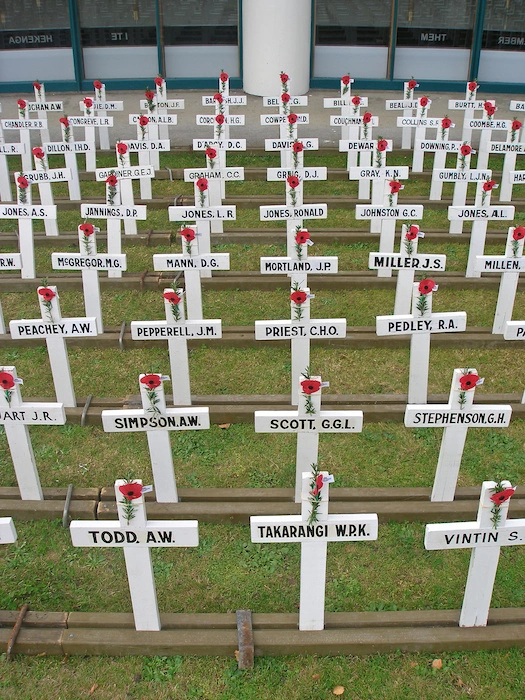 Photographs of war memorials and Karori Cemetery