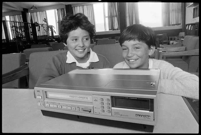 Angela and Shane Connell with video recorder - Photograph taken by Ian Mackley