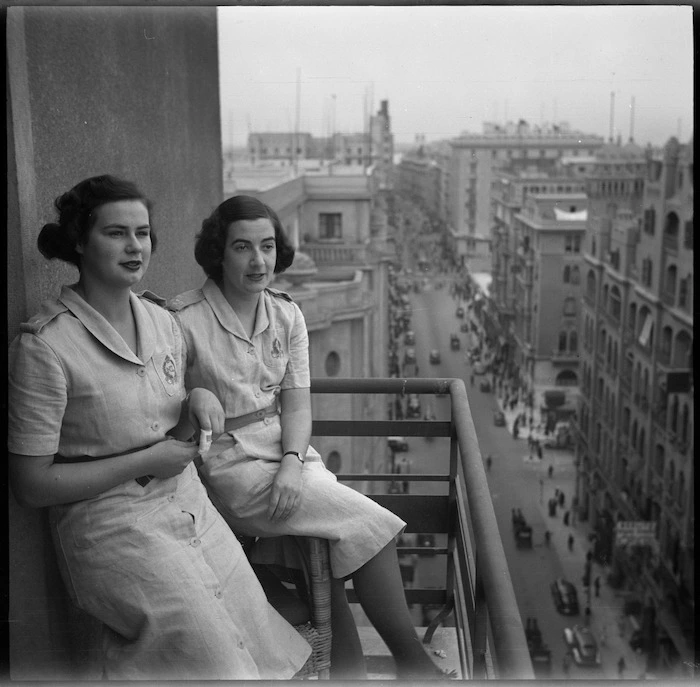 Two members of Women's War Service Auxiliary in Egypt, World War II